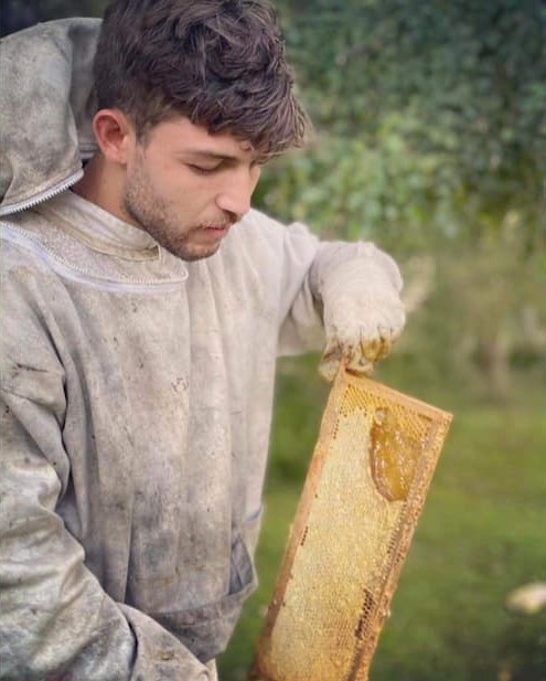 apiculteur tenant un cadre